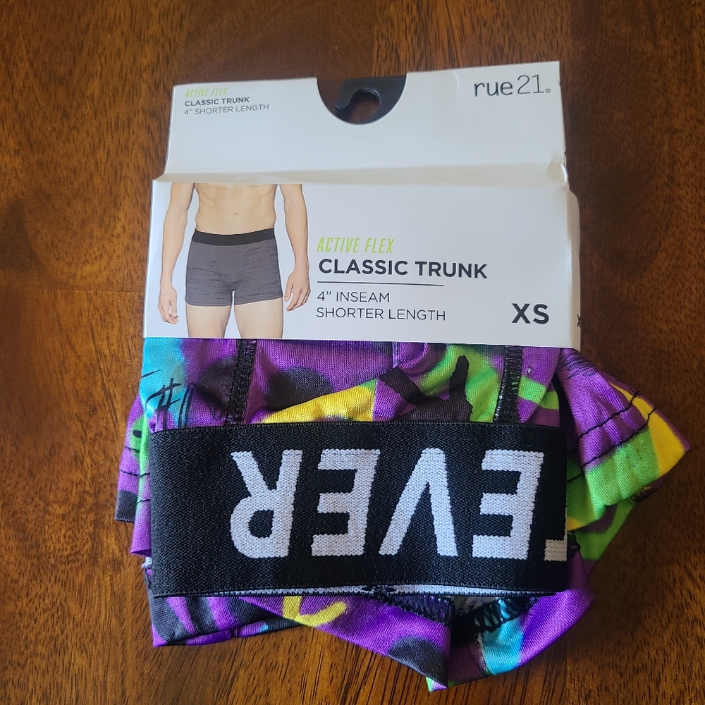 Rue21 Active Flex Classic Trunk Men's Size XS 4" Inseam Boxers NWT